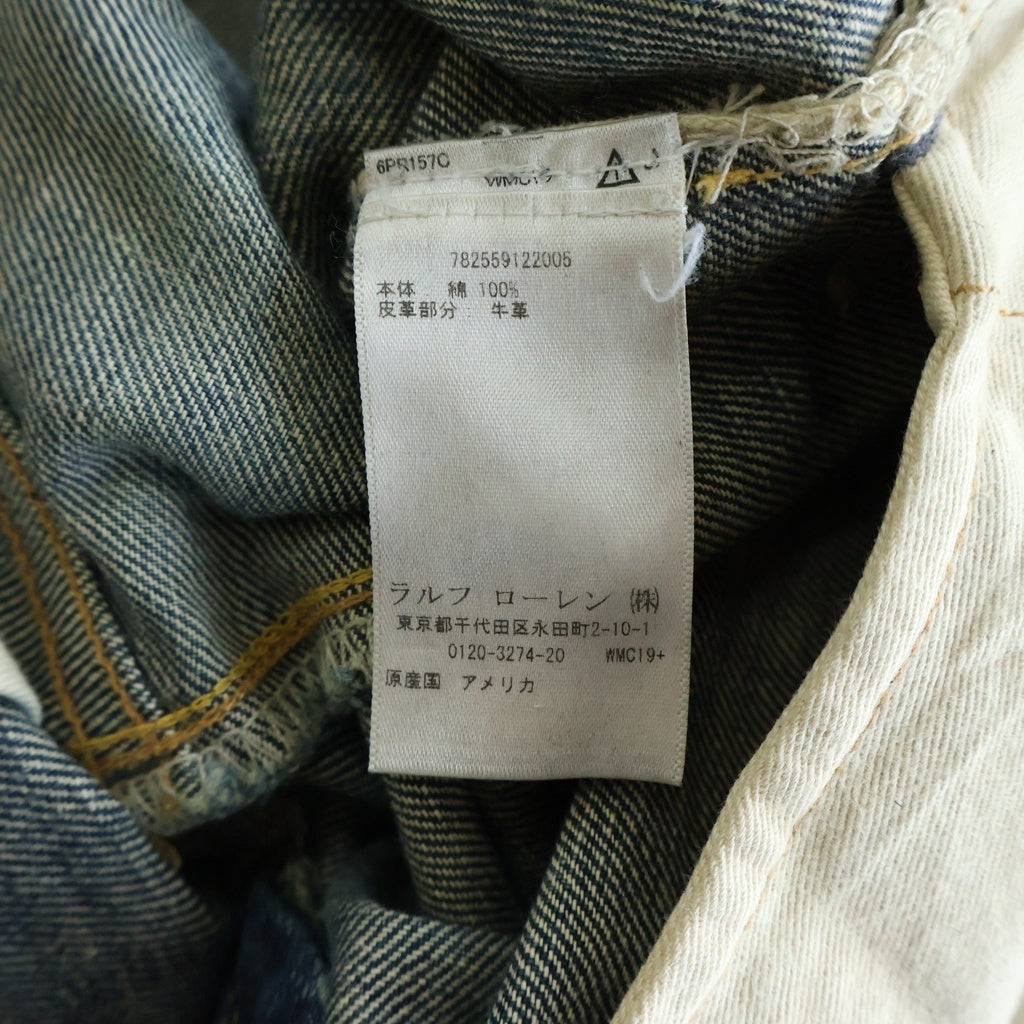 RRL(ダブルアールエル) SLIM NARROW JEANS スリム ナロー ウーブン加工 ダメージ ボタンフライ セルビッチ デニムパンツ インディゴ 782559122005