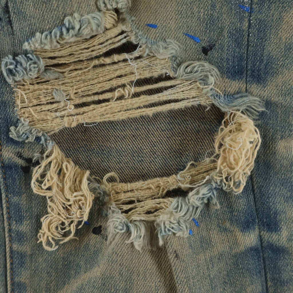 AMIRI(アミリ) 18AW ARTIST BROKEN JEAN アーティスト ブロークン ペイント ラメ ダメージ加工 デニム スキニーパンツ インディゴ