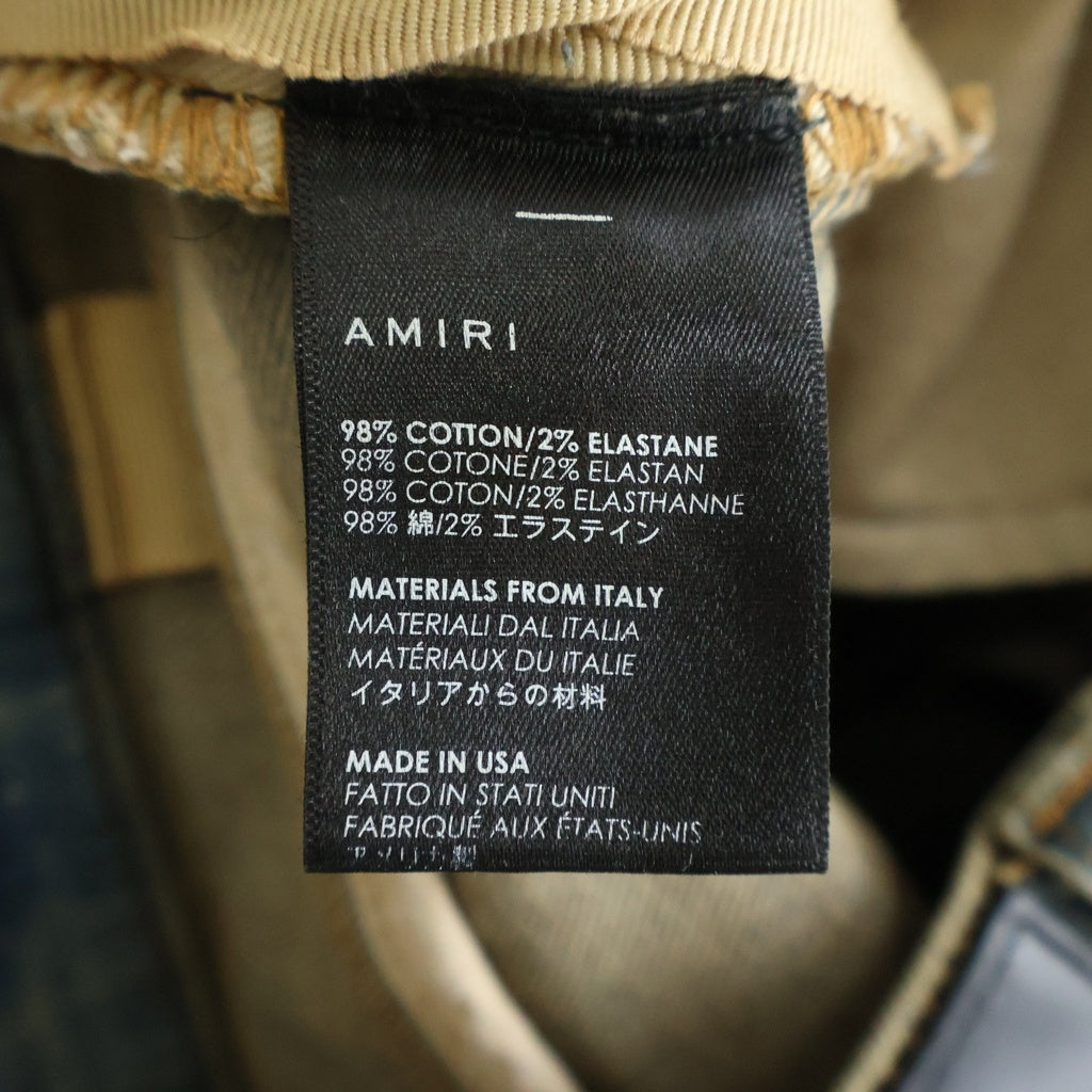 AMIRI(アミリ) 18AW ARTIST BROKEN JEAN アーティスト ブロークン ペイント ラメ ダメージ加工 デニム スキニーパンツ インディゴ