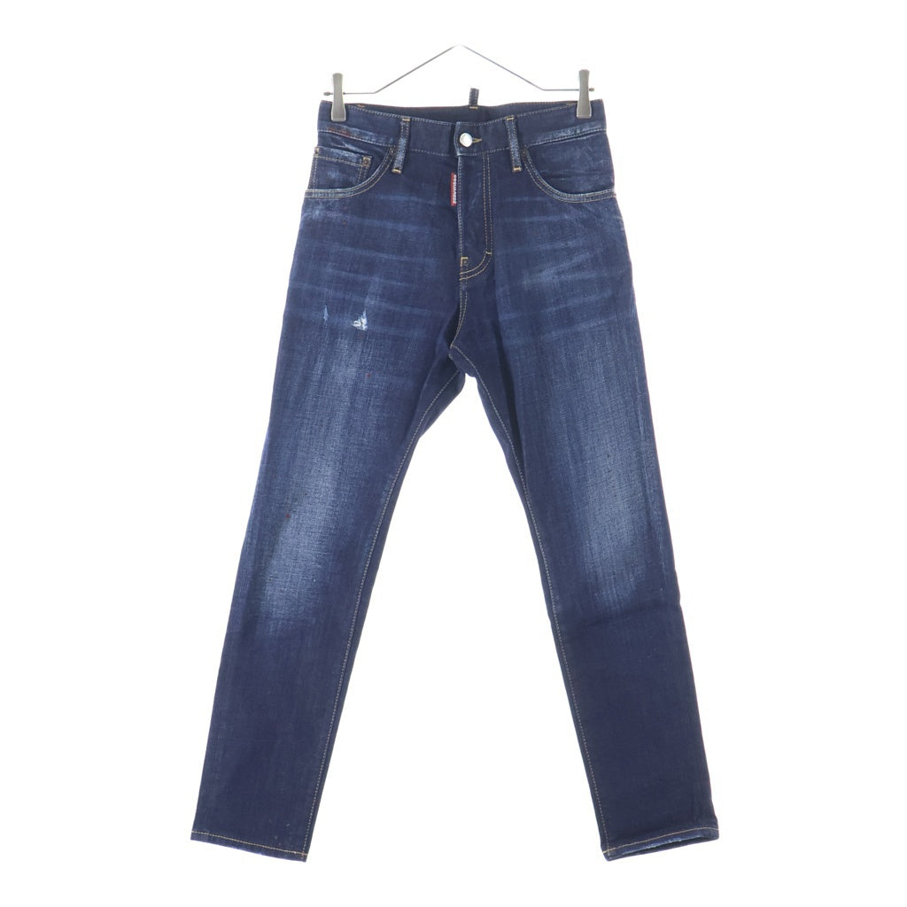 DSQUARED2(ディースクエアード) SEXY MERCURY JEAN セクシー マーキュリー ペイント ワッペンロゴ ストレッチ スキニーデニムパンツ インディゴ S74LB0766