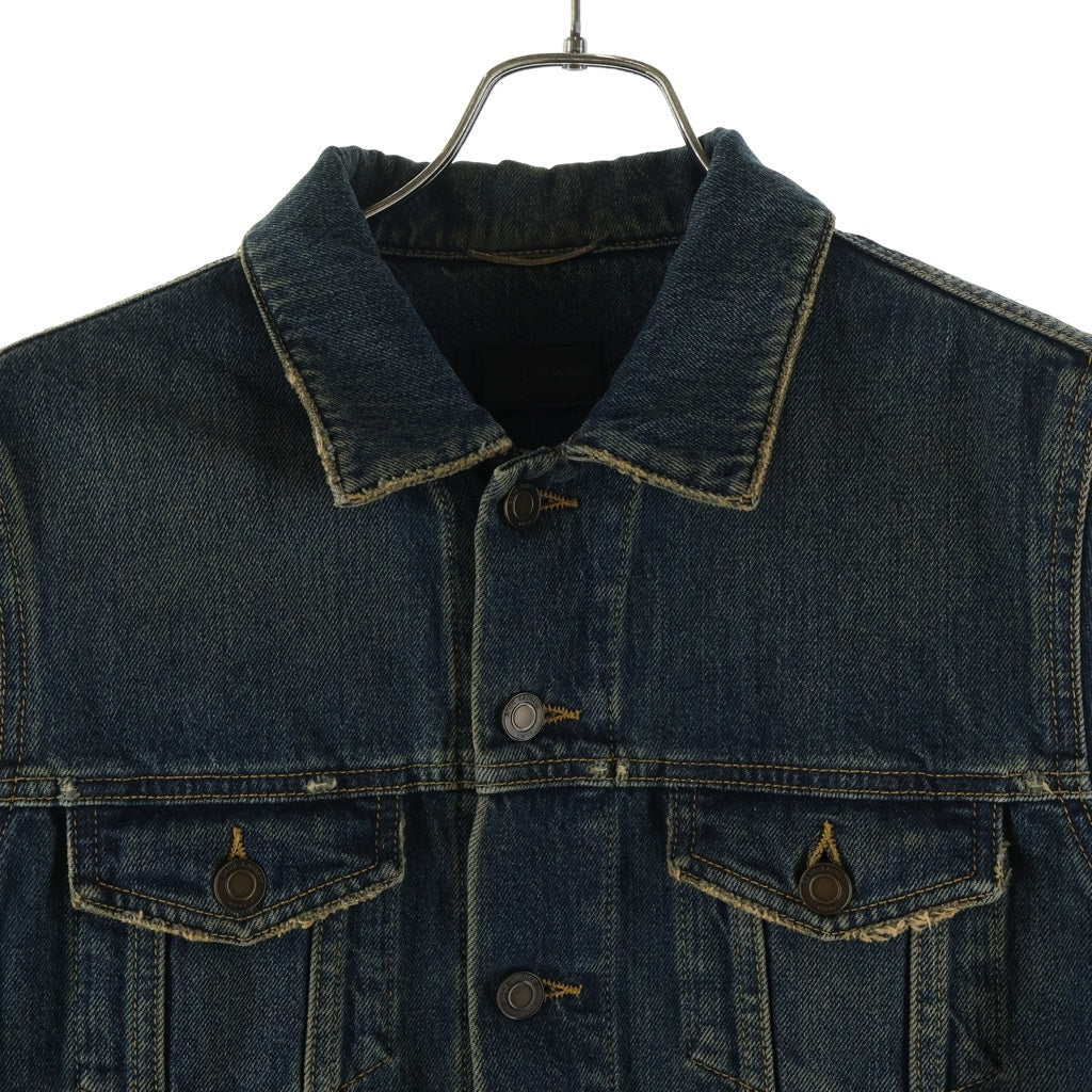 SAINT LAURENT PARIS(サンローランパリ) 15SS Damaged Denim Jacket ダメージ加工 トラッカー デニムジャケット インディゴ 377890 YYS07