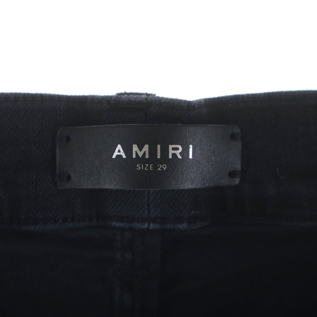 AMIRI(アミリ) MX1 PAINTED JEANS ダメージ加工 ペイント ラメ ストレッチ デニム スキニーパンツ ブラック