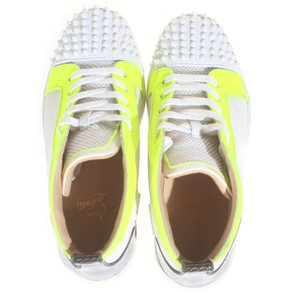 CHRISTIAN LOUBOUTIN(クリスチャンルブタン) ルゥスパイクス メッシュ ハイカットスニーカー ホワイト/イエロー