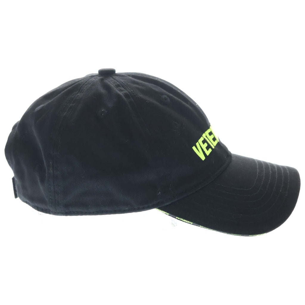 VETEMENTS(ヴェトモン) 22SS Iconic Logo Cap アイコニックロゴ 刺繍 ベースボールキャップ 帽子 ブラック UE52CA100X