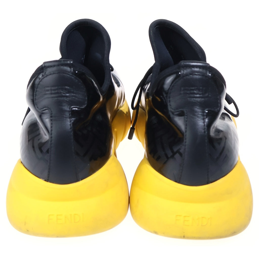 FENDI フェンディ シェードエフェクト FFロゴ ローカットスニーカー ブラック/イエロー 7E1317 FENDI(フェンディ) シェードエフェクト FFロゴ ローカットスニーカー