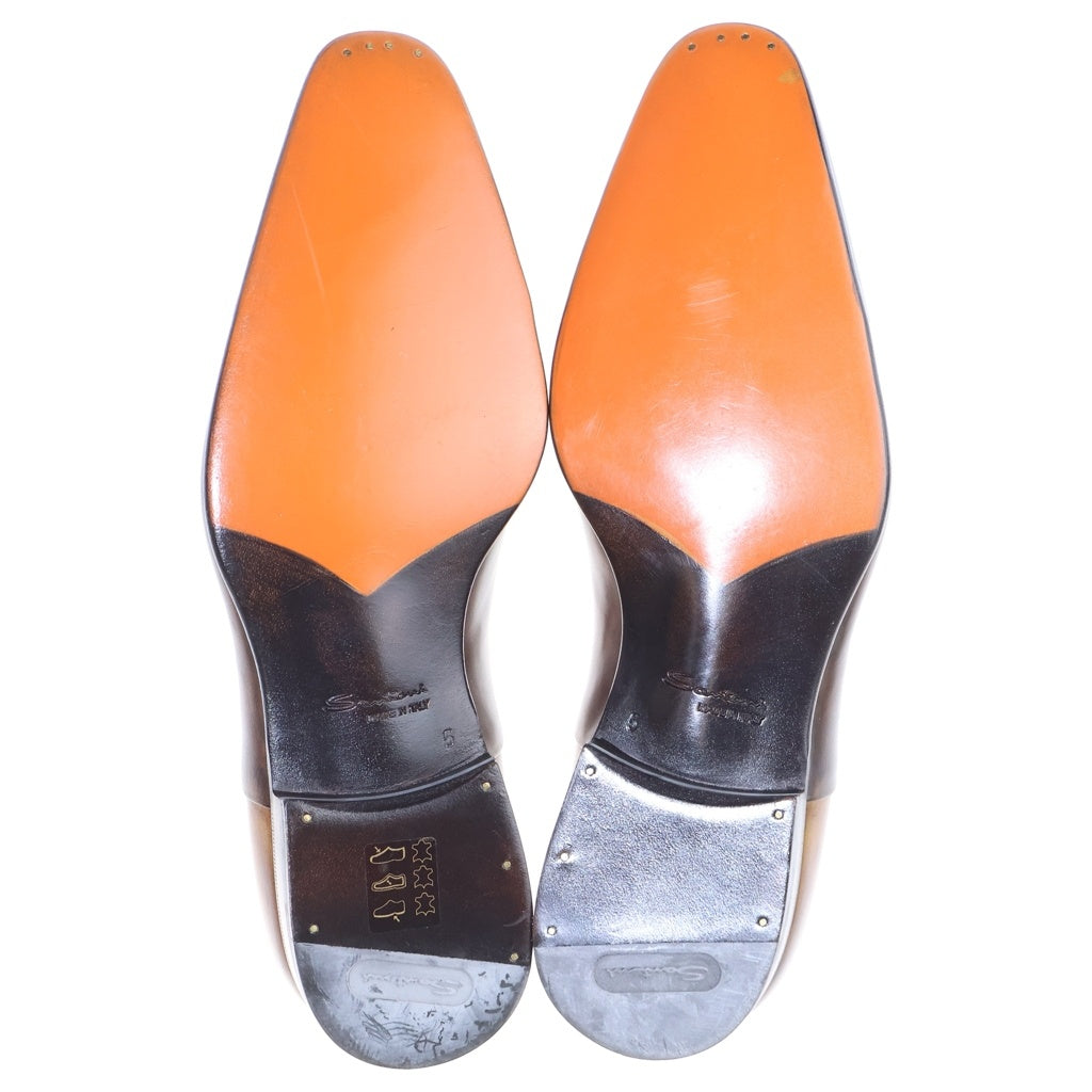 Santoni(サントーニ) ストレートチップ レザー ビジネスシューズ ドレスシューズ ブラウン 6365