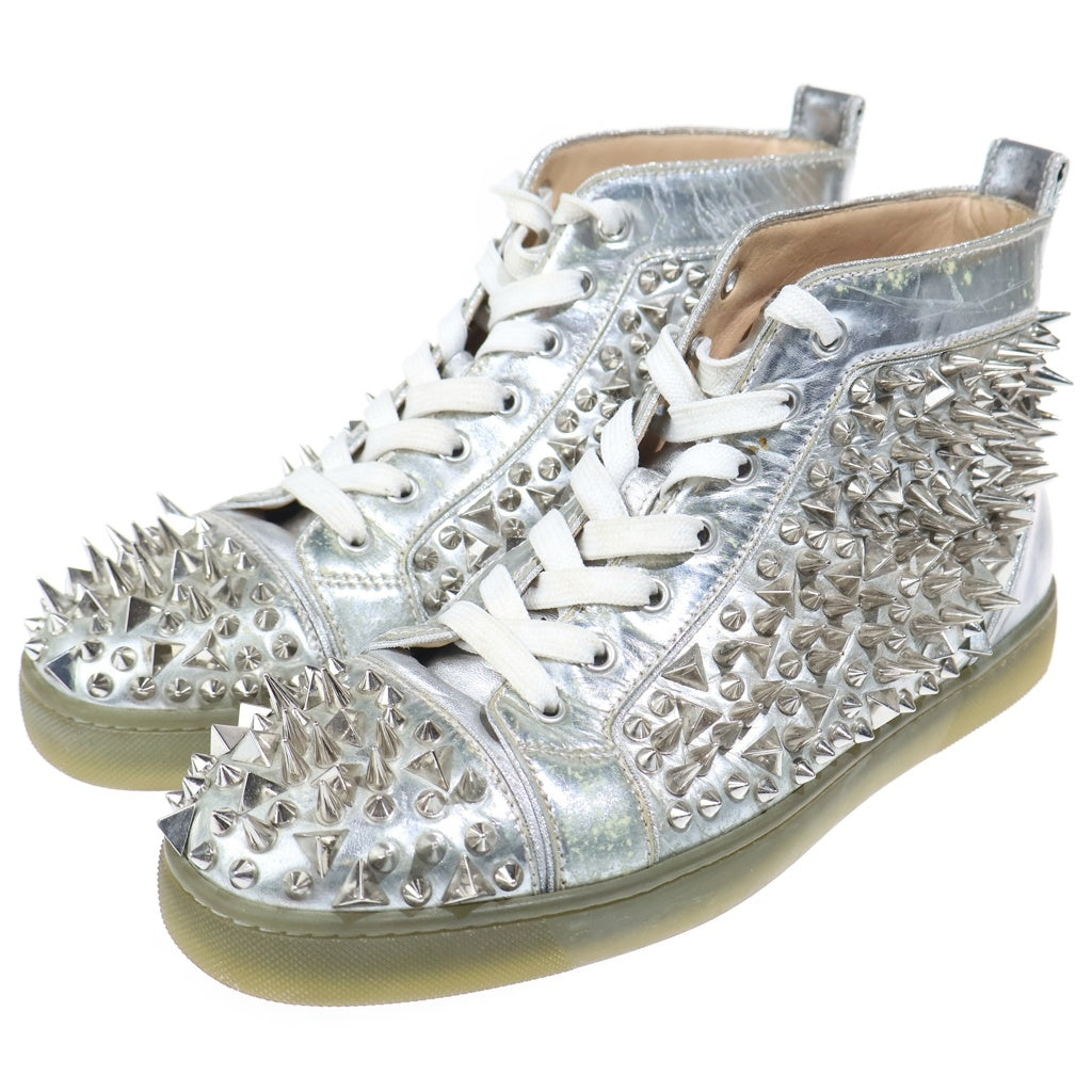 CHRISTIAN LOUBOUTIN(クリスチャンルブタン) ピックピック スタッズ パテント ハイカットスニーカー シルバー