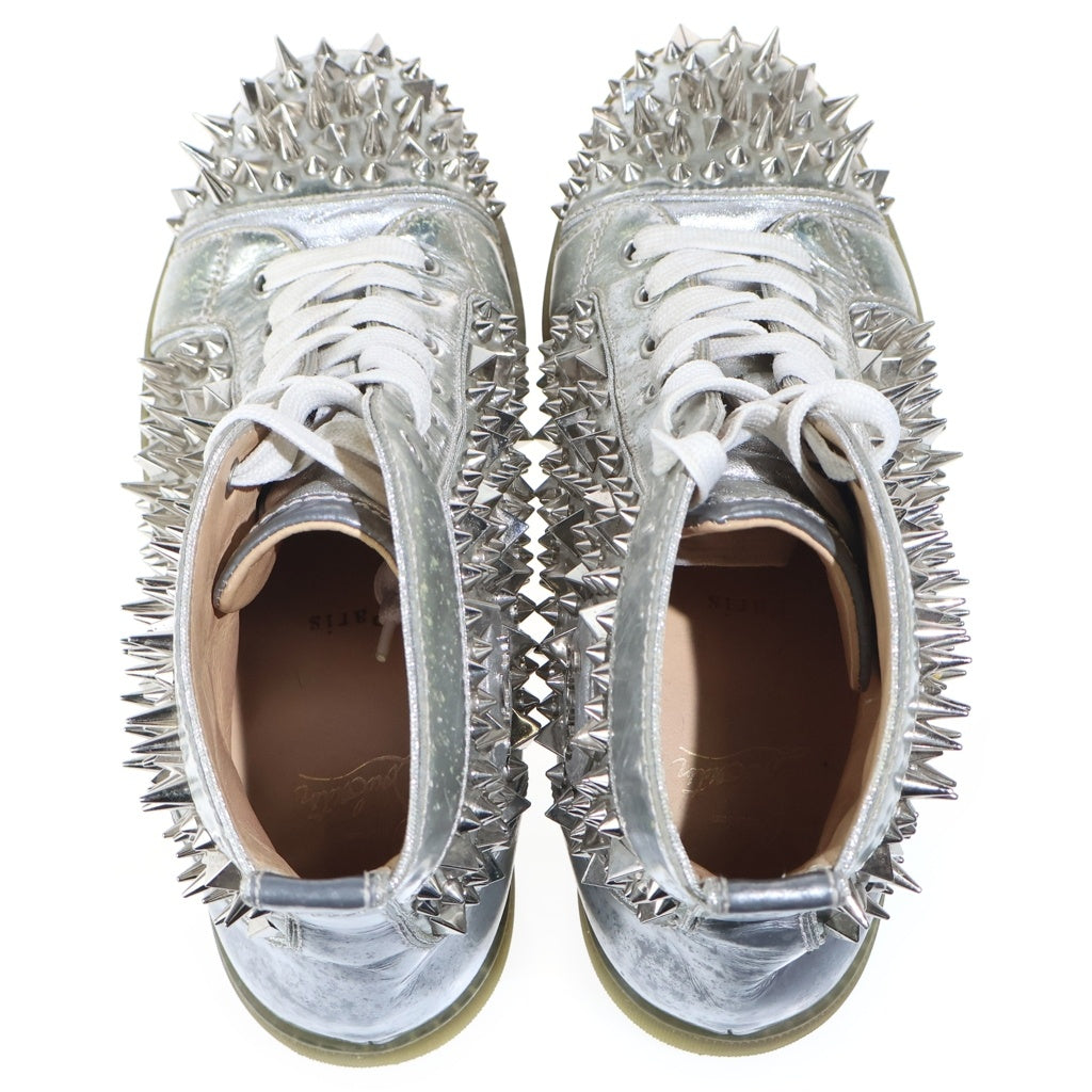 CHRISTIAN LOUBOUTIN(クリスチャンルブタン) ピックピック スタッズ パテント ハイカットスニーカー シルバー