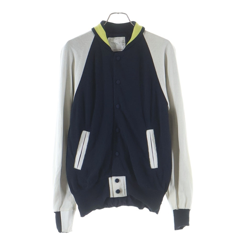 Sacai(サカイ) 16SS カシミヤ混 ニット ジャケット ブルゾン ネイビー/ホワイト 16-00994M