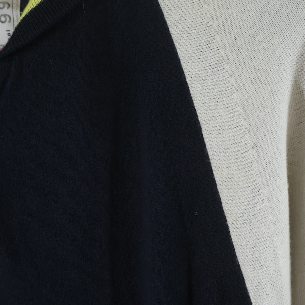 Sacai(サカイ) 16SS カシミヤ混 ニット ジャケット ブルゾン ネイビー/ホワイト 16-00994M
