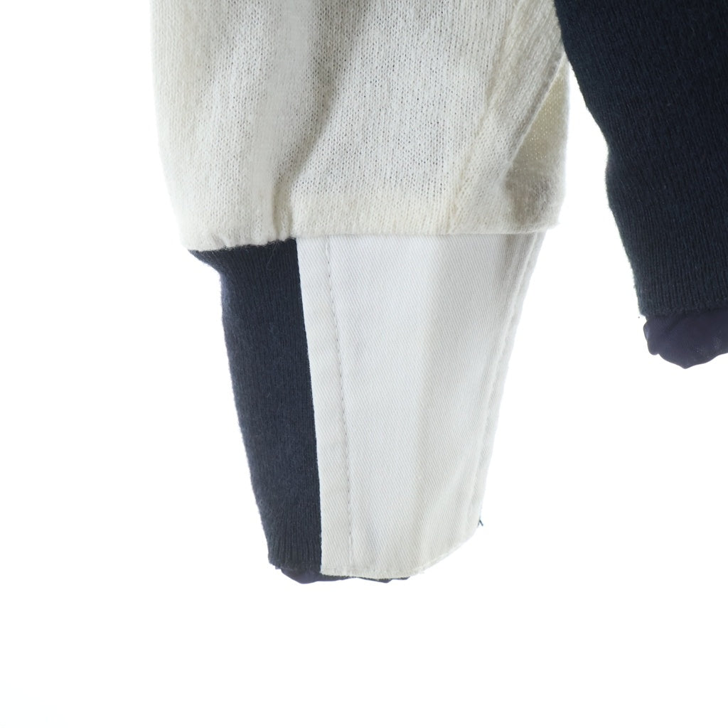 Sacai(サカイ) 16SS カシミヤ混 ニット ジャケット ブルゾン ネイビー/ホワイト 16-00994M