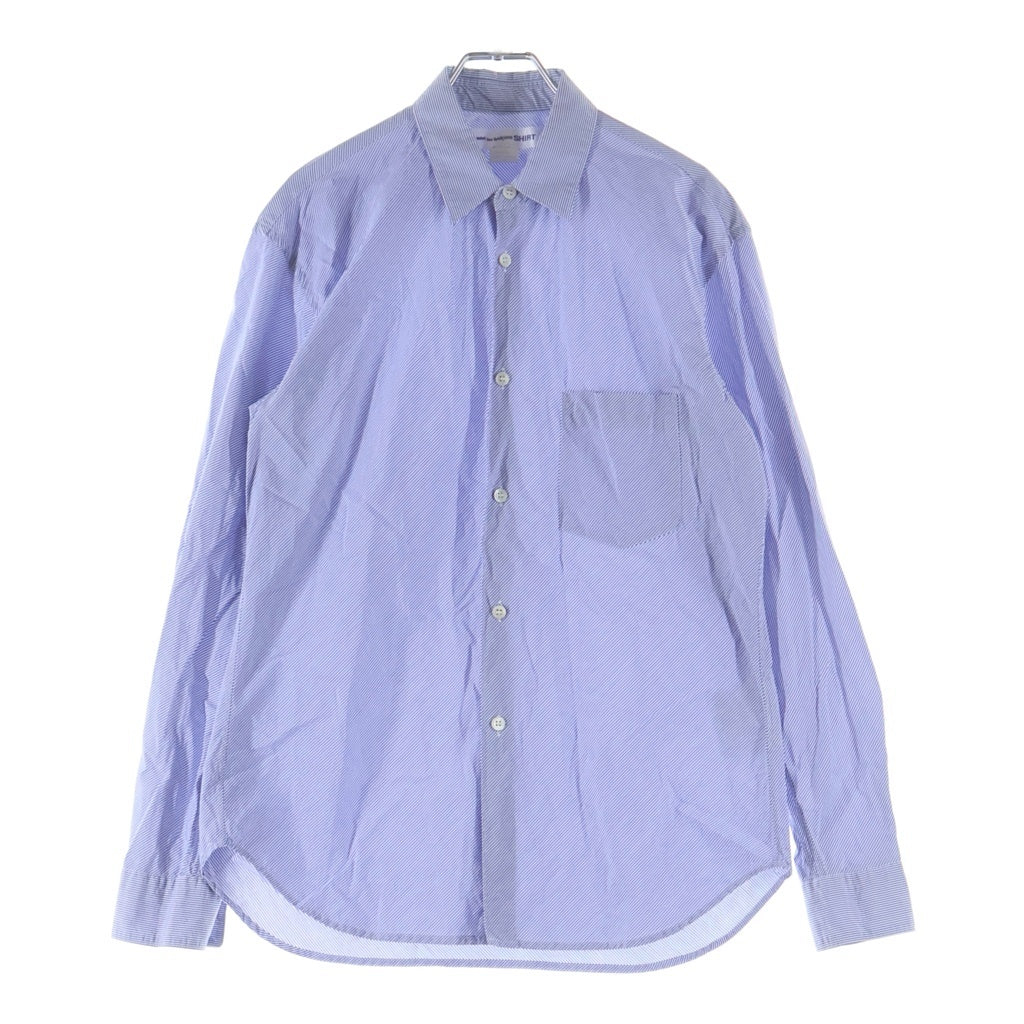 COMME des GARCONS SHIRT(コムデギャルソンシャツ) FOREVERライン レジメンタルストライプ コットン 長袖シャツ ブルー CDGS2BS