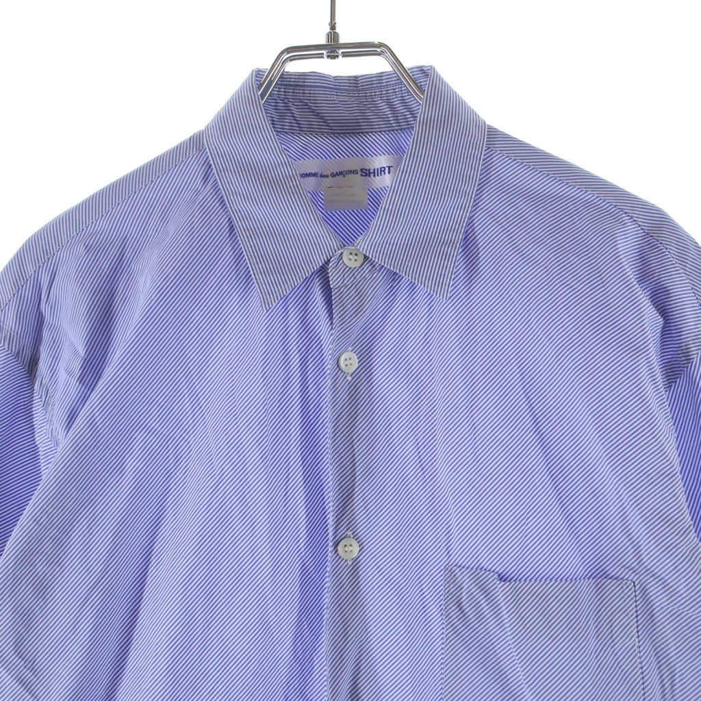 COMME des GARCONS SHIRT(コムデギャルソンシャツ) FOREVERライン レジメンタルストライプ コットン 長袖シャツ ブルー CDGS2BS