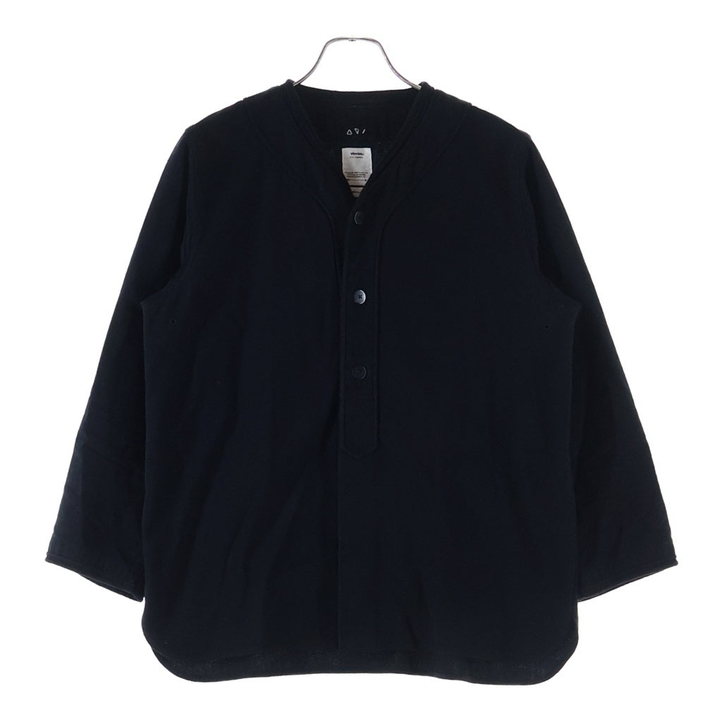 VISVIM(ヴィスヴィム) 19SS DUGOUT SHIRTL/S リネン シルク コットン 長袖ベースボールシャツ ブラック 0119105011013