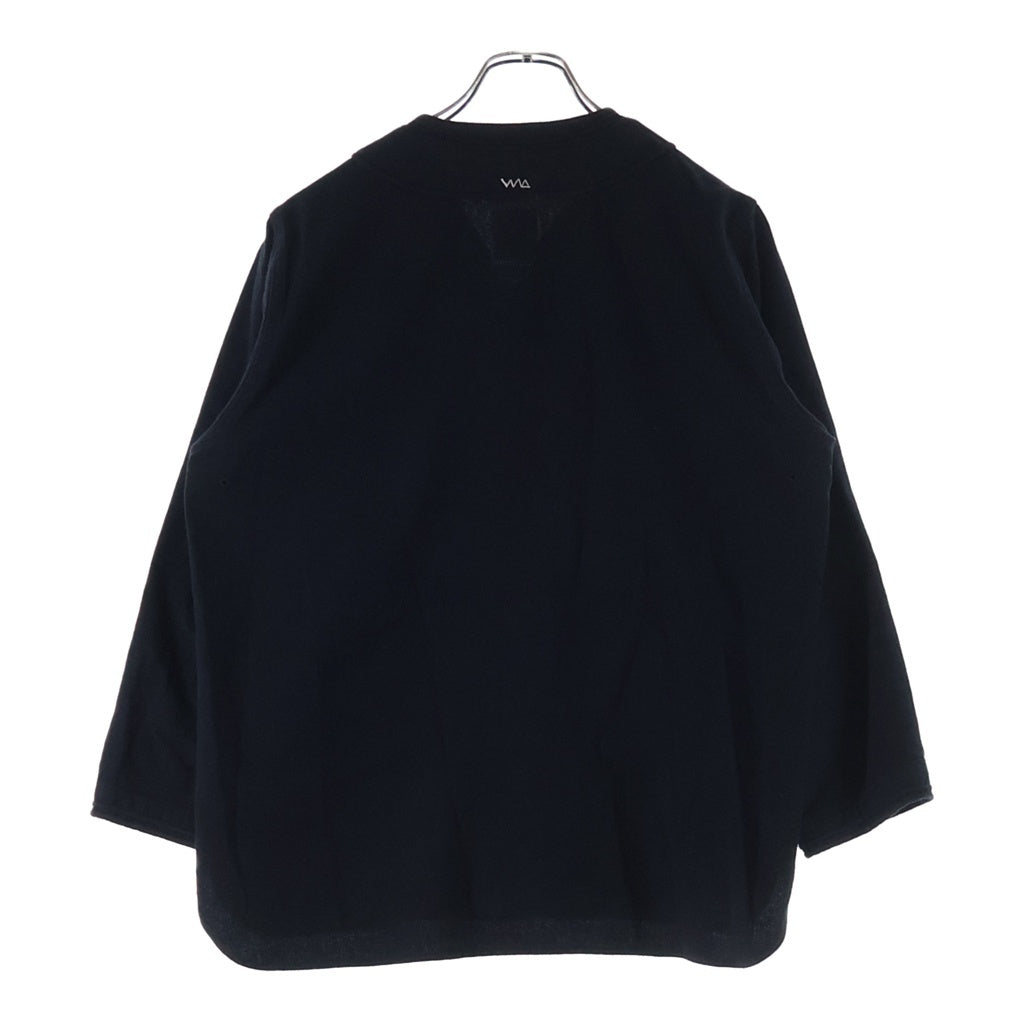 VISVIM(ヴィスヴィム) 19SS DUGOUT SHIRTL/S リネン シルク コットン 長袖ベースボールシャツ ブラック 0119105011013