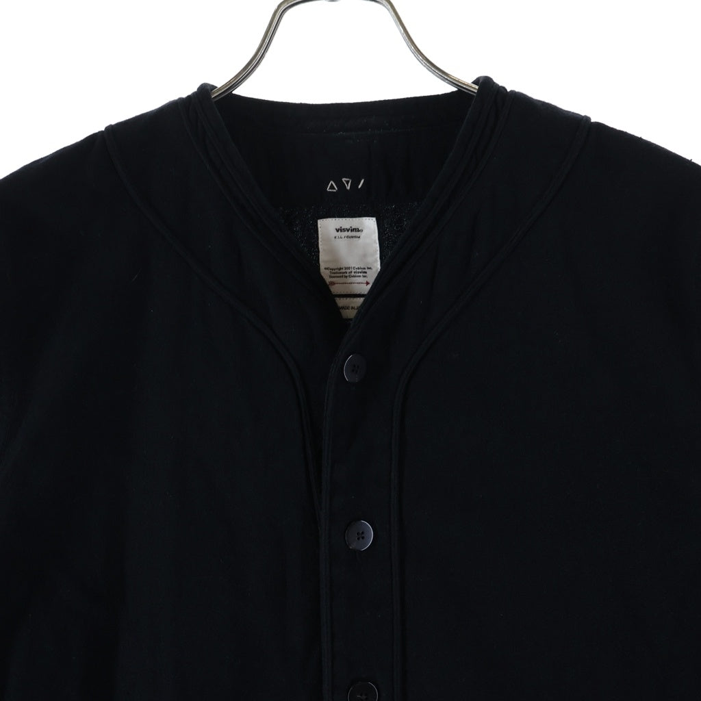 VISVIM(ヴィスヴィム) 19SS DUGOUT SHIRTL/S リネン シルク コットン 長袖ベースボールシャツ ブラック 0119105011013