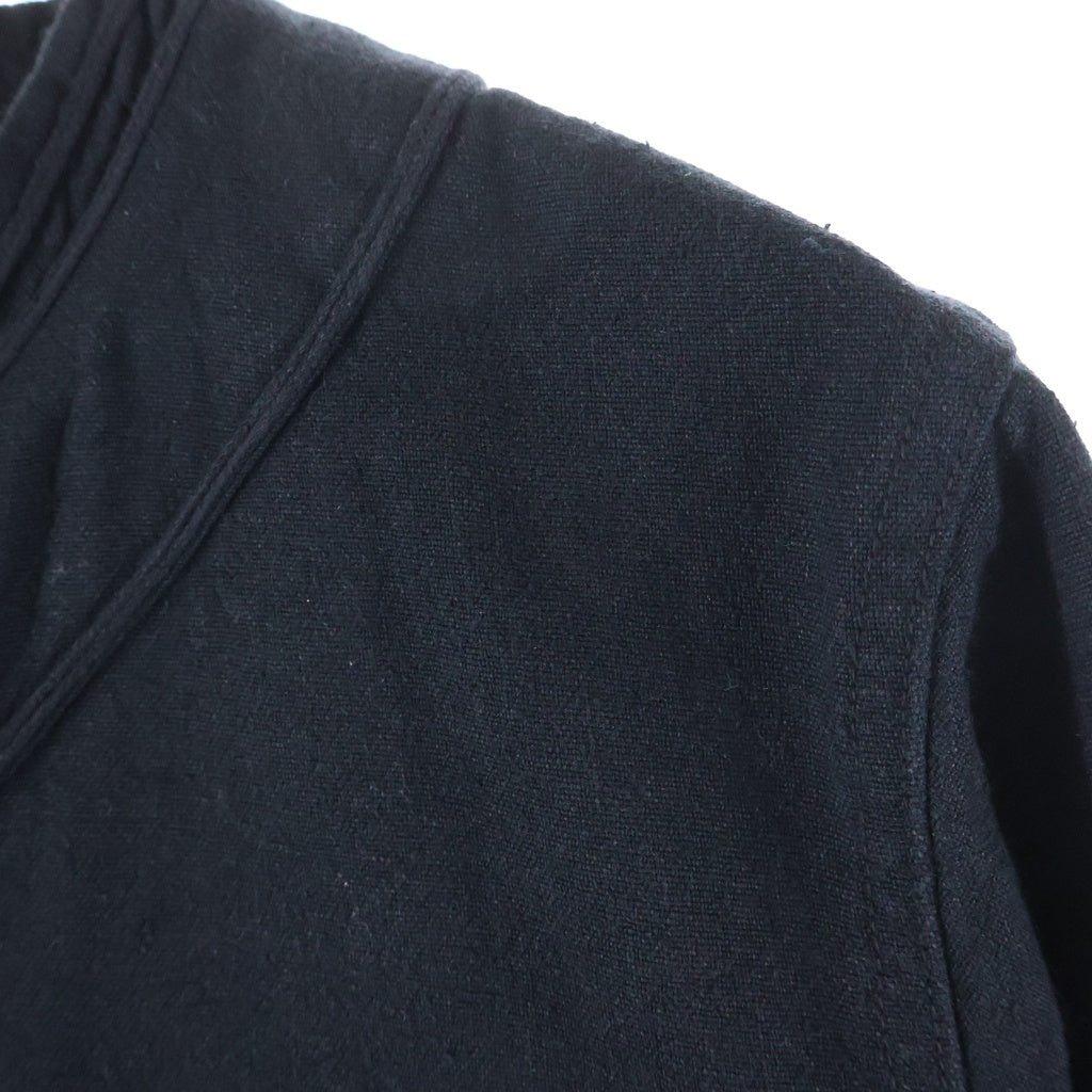 VISVIM(ヴィスヴィム) 19SS DUGOUT SHIRTL/S リネン シルク コットン 長袖ベースボールシャツ ブラック 0119105011013