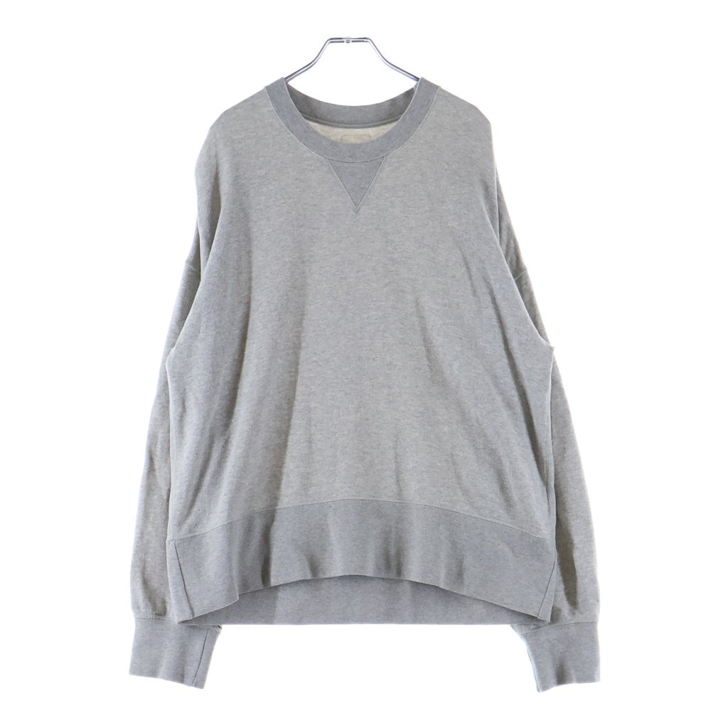 VISVIM(ヴィスヴィム) 23AW COURT SWEAT L/S C/WS カシミヤ混 クルーネック コートスウェット トレーナー グレー