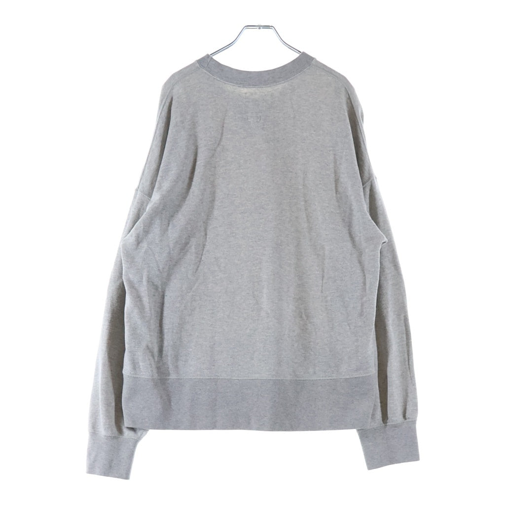 VISVIM(ヴィスヴィム) 23AW COURT SWEAT L/S C/WS カシミヤ混 クルーネック コートスウェット トレーナー グレー
