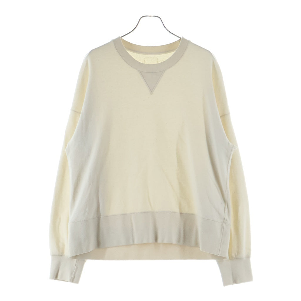VISVIM(ヴィスヴィム) 24SS COURT SWEAT L/S C/WS カシミヤ混 クルーネック コートスウェット トレーナー アイボリー