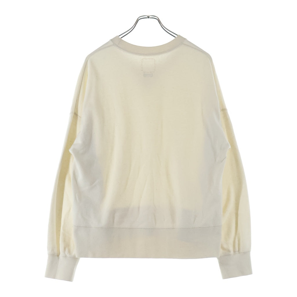 VISVIM(ヴィスヴィム) 24SS COURT SWEAT L/S C/WS カシミヤ混 クルーネック コートスウェット トレーナー アイボリー