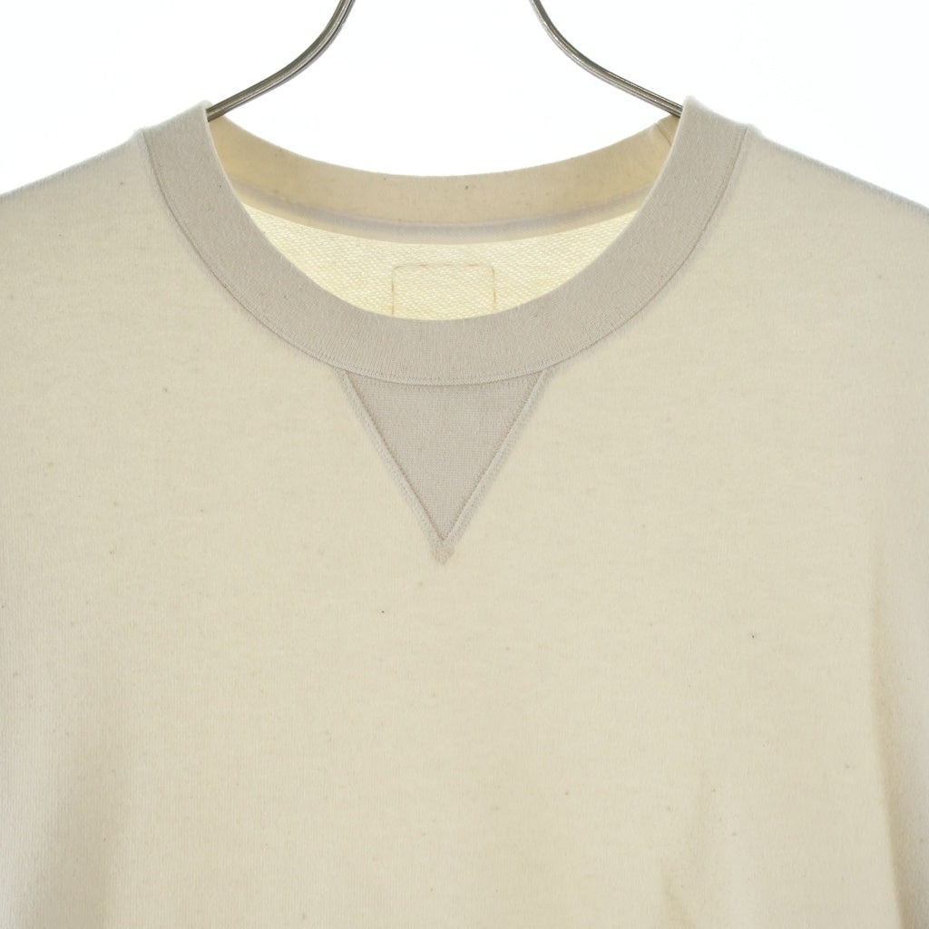 VISVIM(ヴィスヴィム) 24SS COURT SWEAT L/S C/WS カシミヤ混 クルーネック コートスウェット トレーナー アイボリー