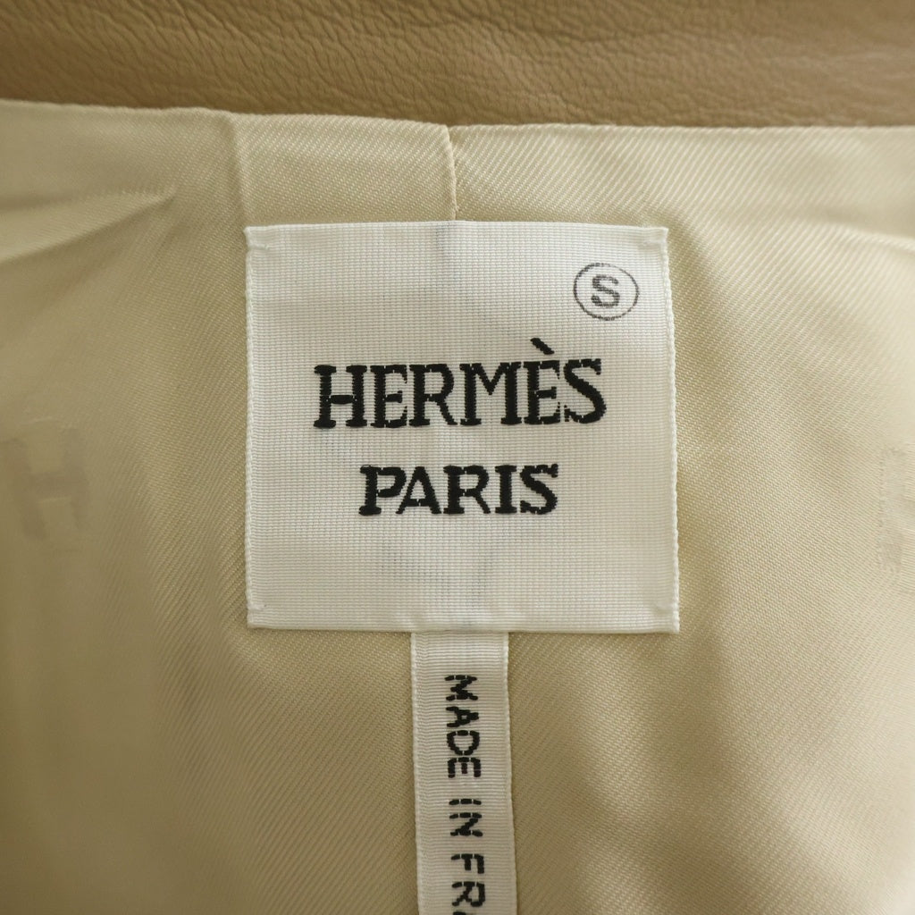 HERMES(エルメス) ゴートレザー シルクレーヨンライナー ジップアップ