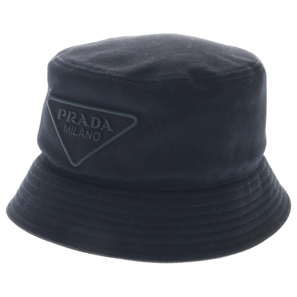 PRADA(プラダ) トライアングルロゴ バケットハット 帽子 ブラック 2HC137