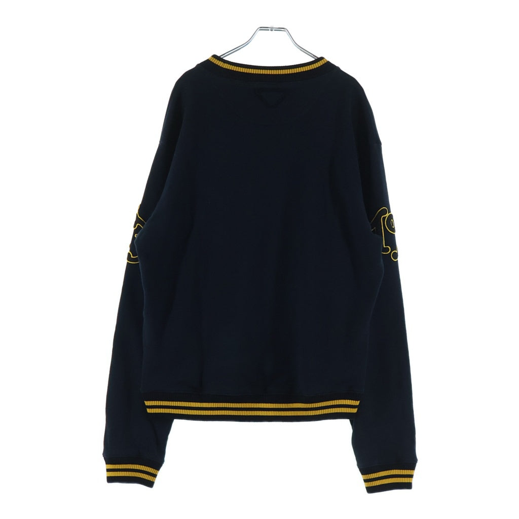 PRADA(プラダ) カレッジロゴ クルーネック スウェット トレーナー ブラック UJL80B