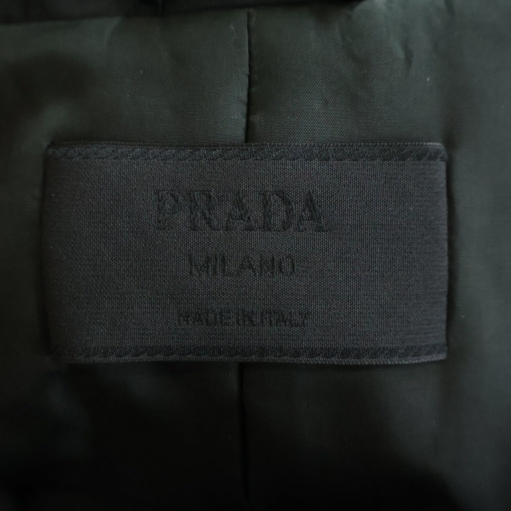 PRADA(プラダ) 中綿入り ナイロン ステンカラーコート ブラック