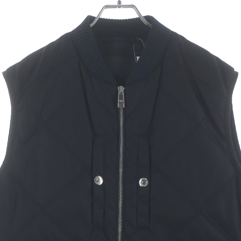 PRADA(プラダ) 19AW トライアングルロゴプレート ジップアップ ナイロン キルティングベスト ブラック SGB315