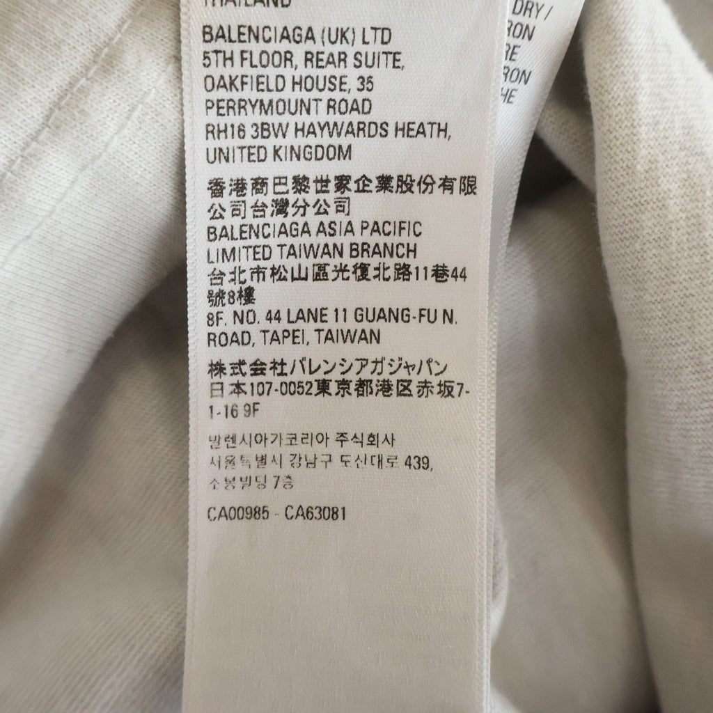 BALENCIAGA(バレンシアガ) 22AW スローガン ロゴプリント 半袖Tシャツ カットソー グレー 641655 TMVH3
