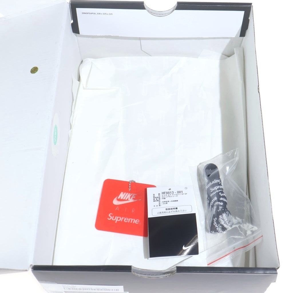 NIKE(ナイキ) ×SUPREME AIR MAX 1 87 SP HF8813-001 シュプリーム エアマックス 1 ローカットスニーカー ブラック US10/28cm