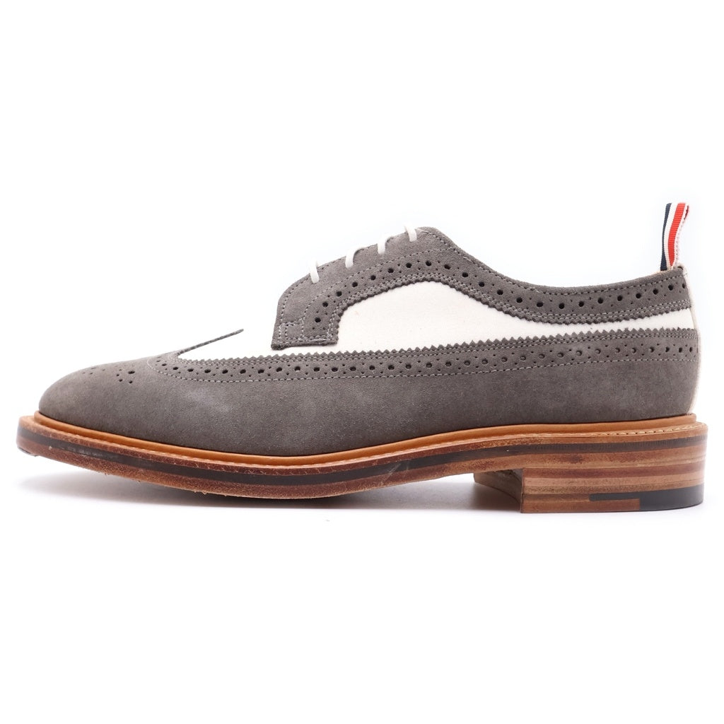 THOM BROWNE(トムブラウン) SUEDE LONG WING BROGUE MFD002APG003 スウェード ロングウィング ブロード ビジネスシューズ グレー/ホワイト
