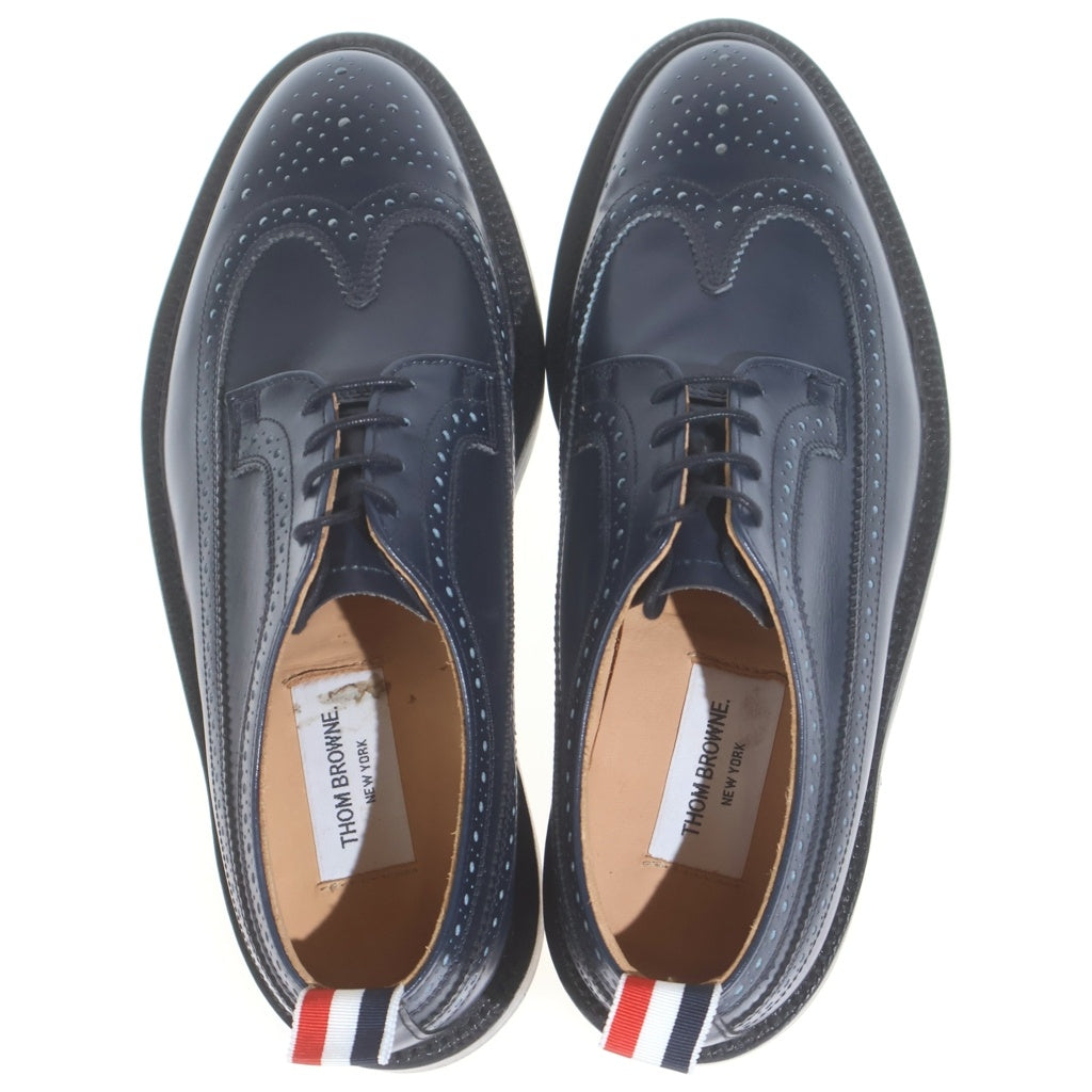 THOM BROWNE(トムブラウン) XAXY LONG WING BROGUE AFD002APN002 ロングウィング ブローグ レザー ビジネスシューズ ネイビー