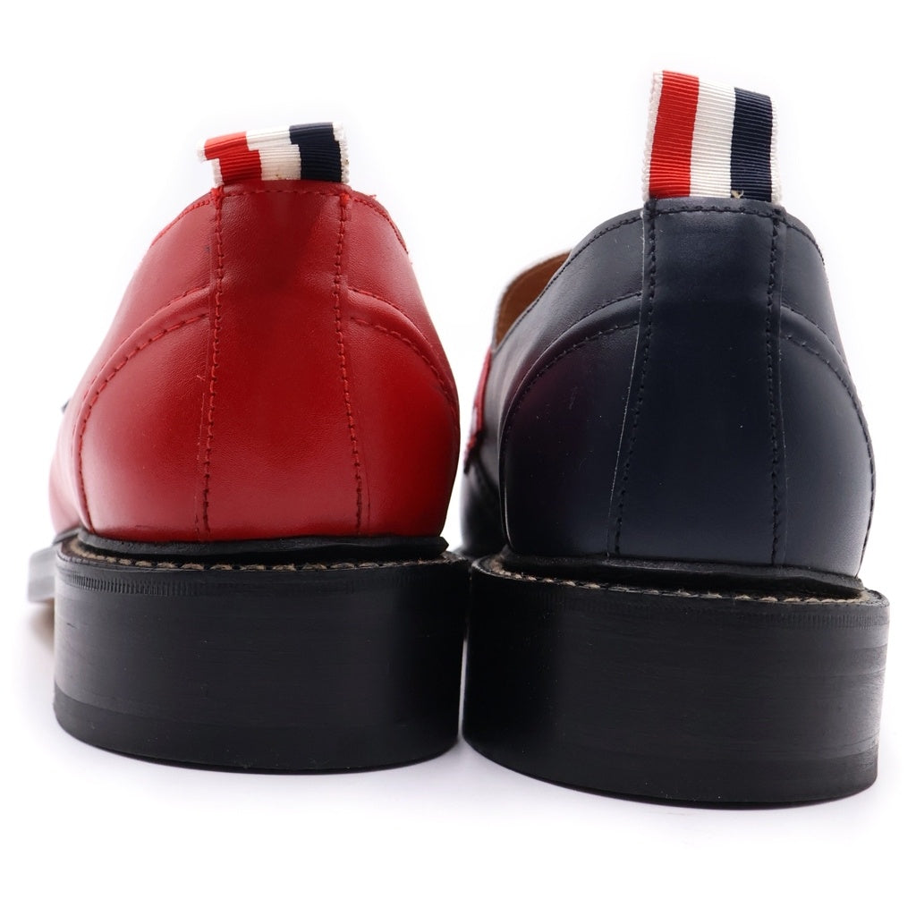 THOM BROWNE(トムブラウン) PENNY LOAFER カーフレザー ペニーローファー コインローファー シューズ レッド/ホワイト/ネイビー
