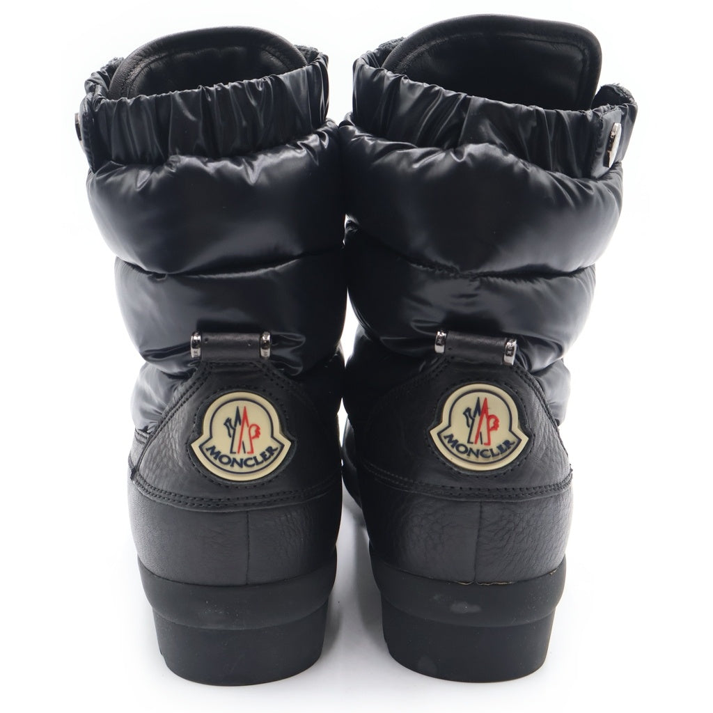 MONCLER(モンクレール) ダウン レースアップ レザー ブーツ ブラック