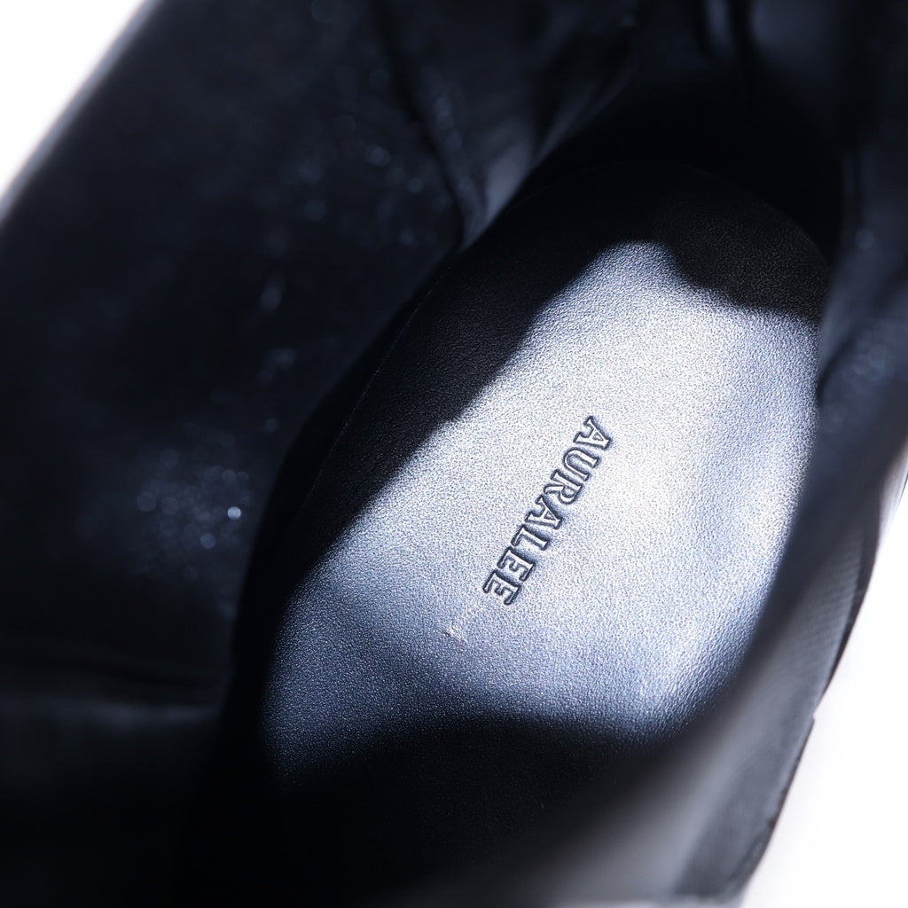 AURALEE(オーラリー) 20AW ×foot the coacher LEATHER SQUARE BOOTS フットザコーチャー レザースクエア ブーツ ブラック A20AS01FT
