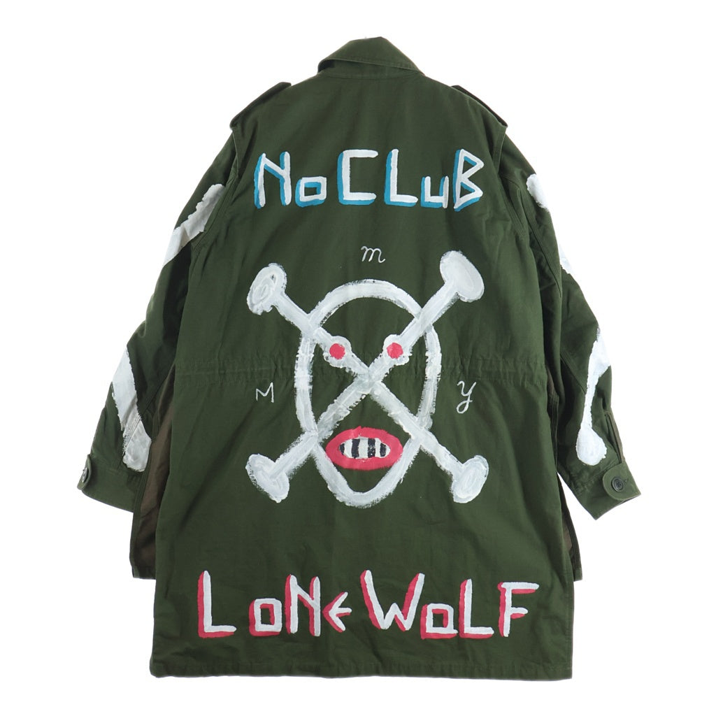 MAISON MIHARAYASUHIRO(メゾンミハラヤスヒロ) LONE WOLF ハンドペイント ミリタリー モッズコート カーキ 81031208