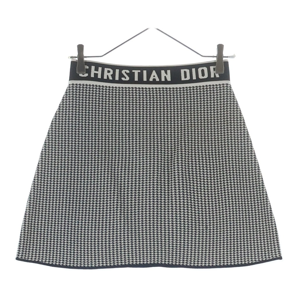 Christian Dior(クリスチャンディオール) ハンドトゥース 千鳥柄 ニットスカート レディース ブラック/ホワイト 424J11AM534