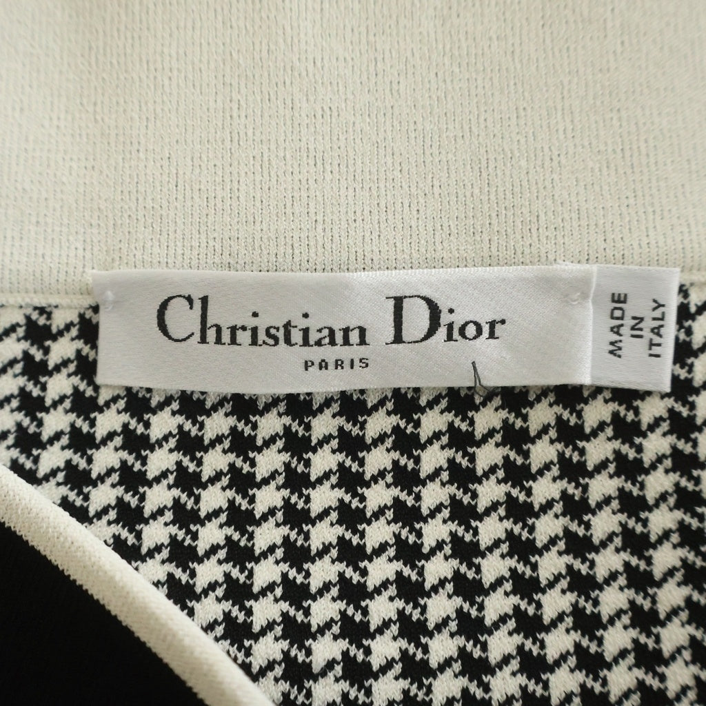 Christian Dior(クリスチャンディオール) ハンドトゥース 千鳥柄 ニットスカート レディース ブラック/ホワイト 424J11AM534
