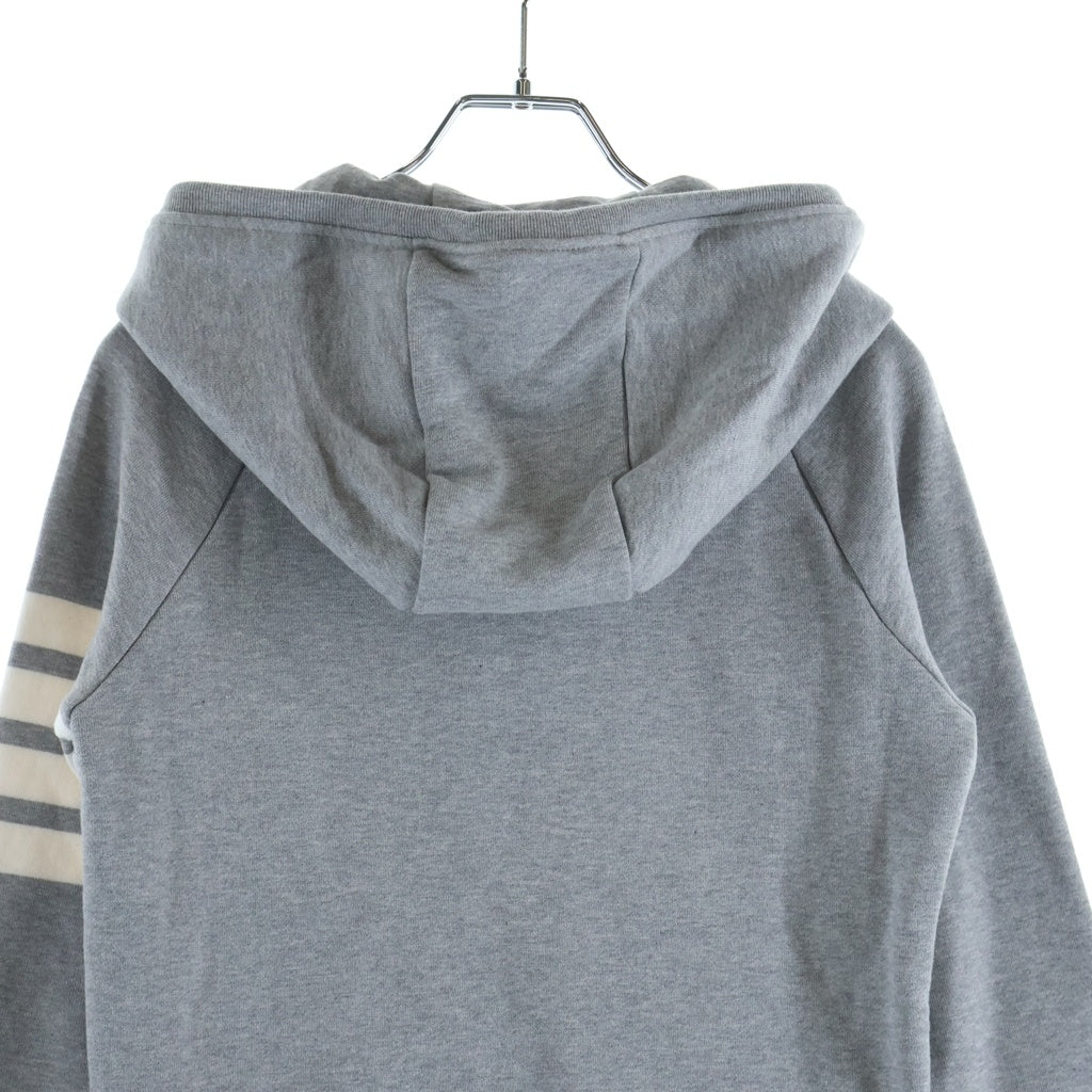 THOM BROWNE(トムブラウン) 4Bar Tricolor Zip Parka 4バー トリコロール スウェット ジップパーカー レディース グレー FJT001A-00535055