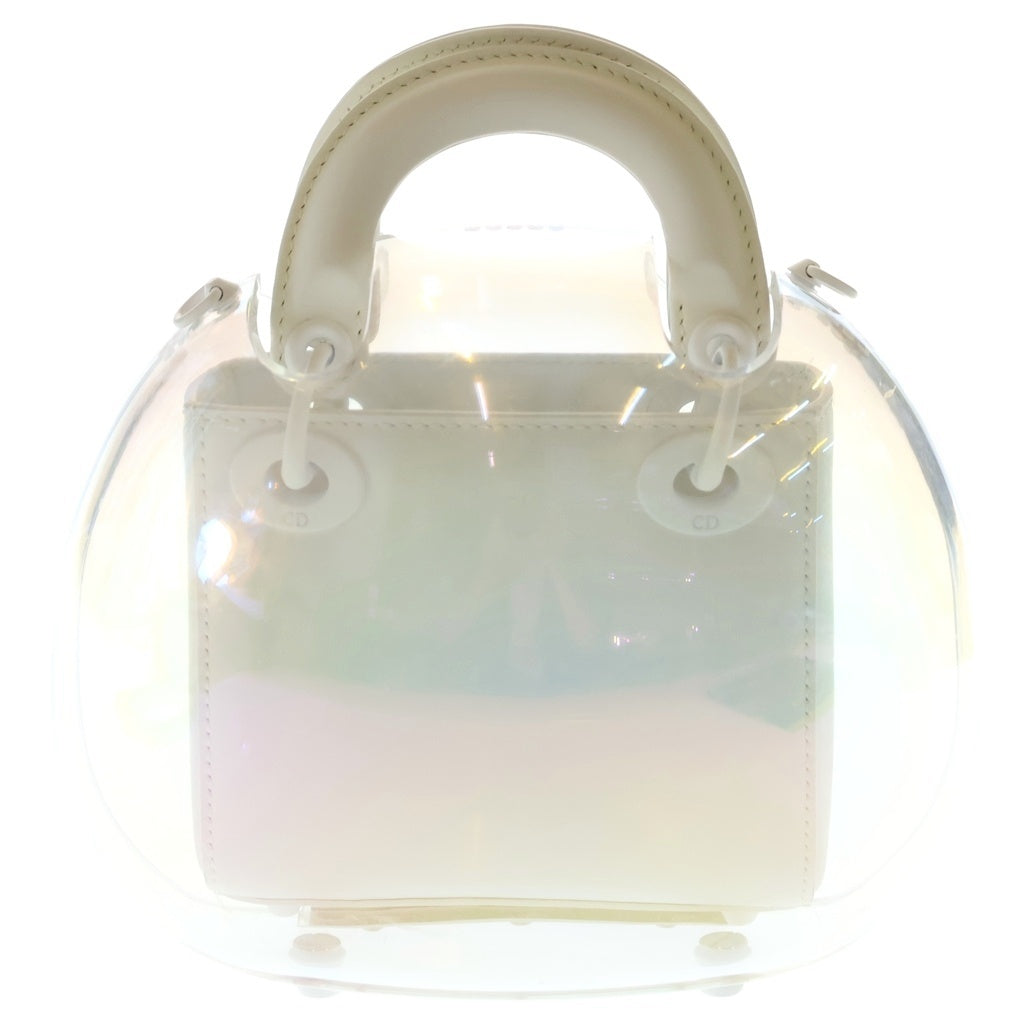 Christian Dior(クリスチャンディオール) Lady D-Dior レディ ディーディオール カプセル ミニ ハンド ショルダーバッグ クリア/ホワイト レディース