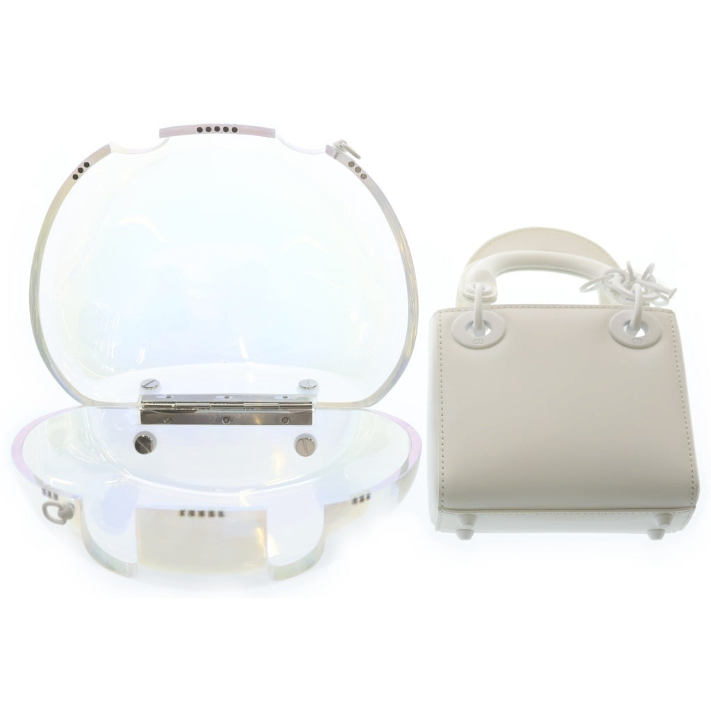 Christian Dior(クリスチャンディオール) Lady D-Dior レディ ディーディオール カプセル ミニ ハンド ショルダーバッグ クリア/ホワイト レディース