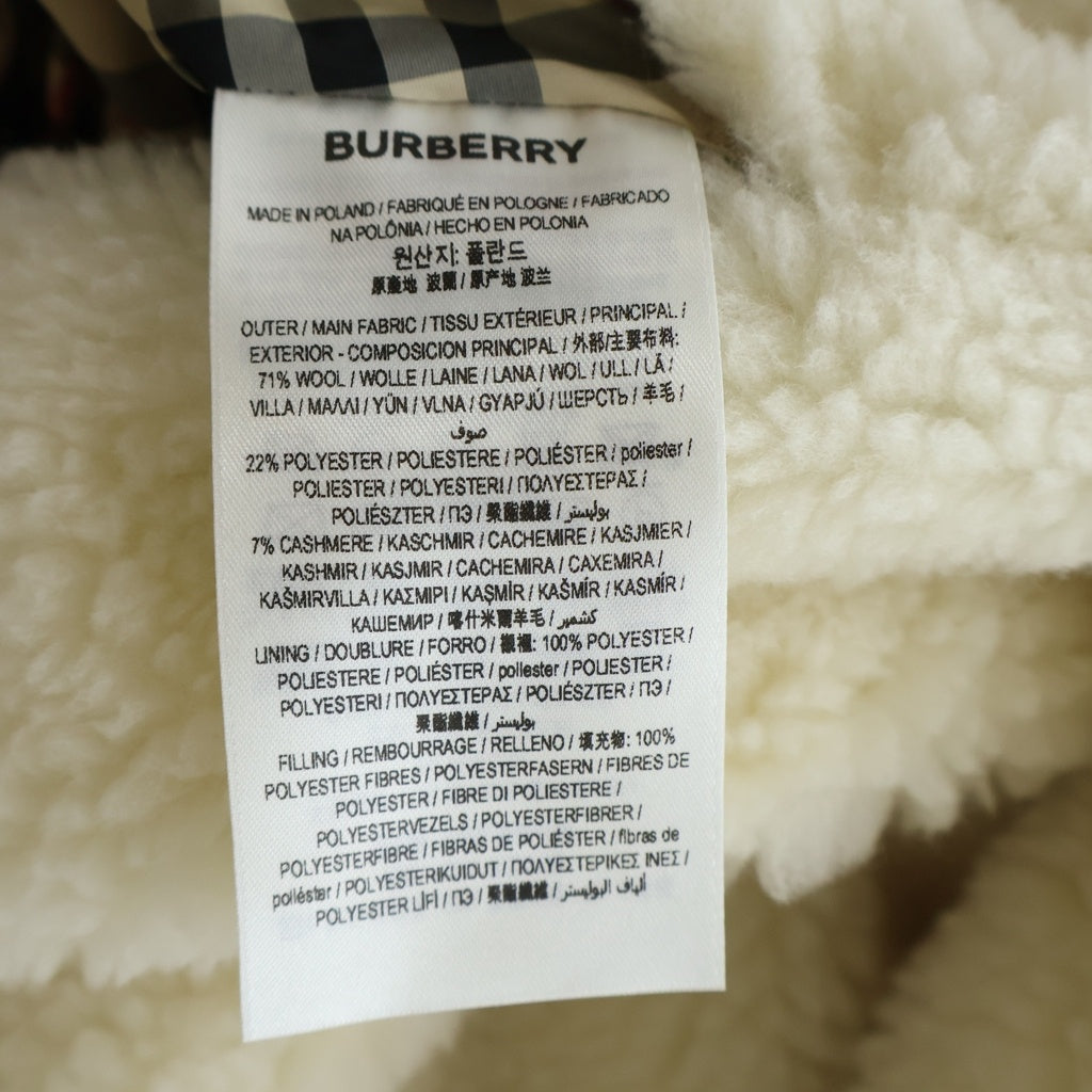 BURBERRY(バーバリー) ボアフリース 裏地チェック フーディー ジップアップパーカー レディース ホワイト 8072060