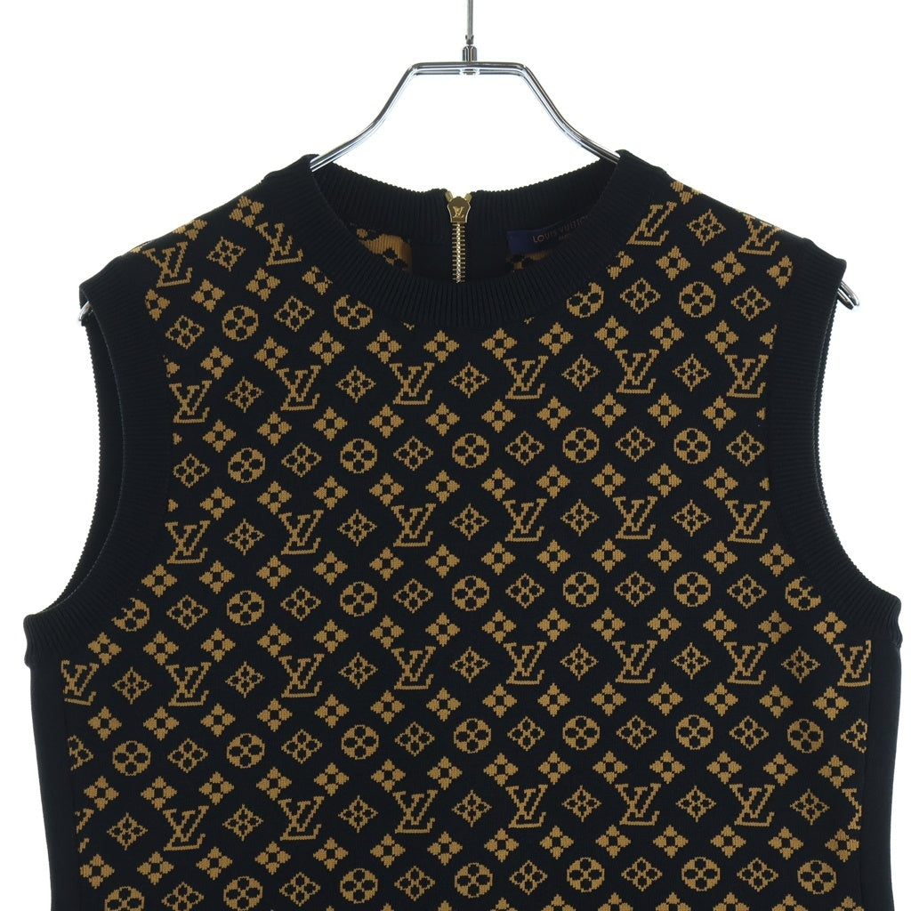 LOUIS VUITTON(ルイヴィトン) 24SS Monogram Knit Dress ノースリーブ モノグラム ニットワンピース ドレス レディース ブラック/ブラウン RW241W FN7 FQKD01