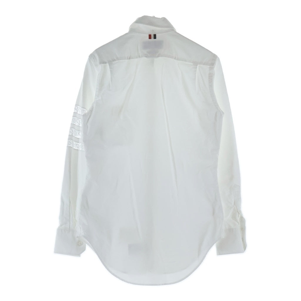 THOM BROWNE(トムブラウン) 4Bar Flower Lace L/S Shirt 4バー フラワーレース 長袖シャツ ホワイト レディース