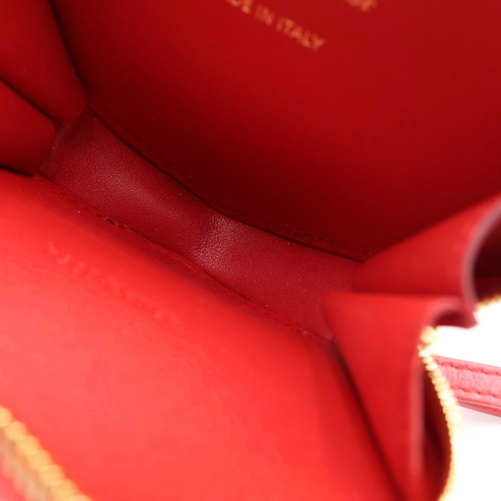 Christian Dior(クリスチャンディオール) カロチェーン ハートカナージュ ショルダーバッグ レッド レディース