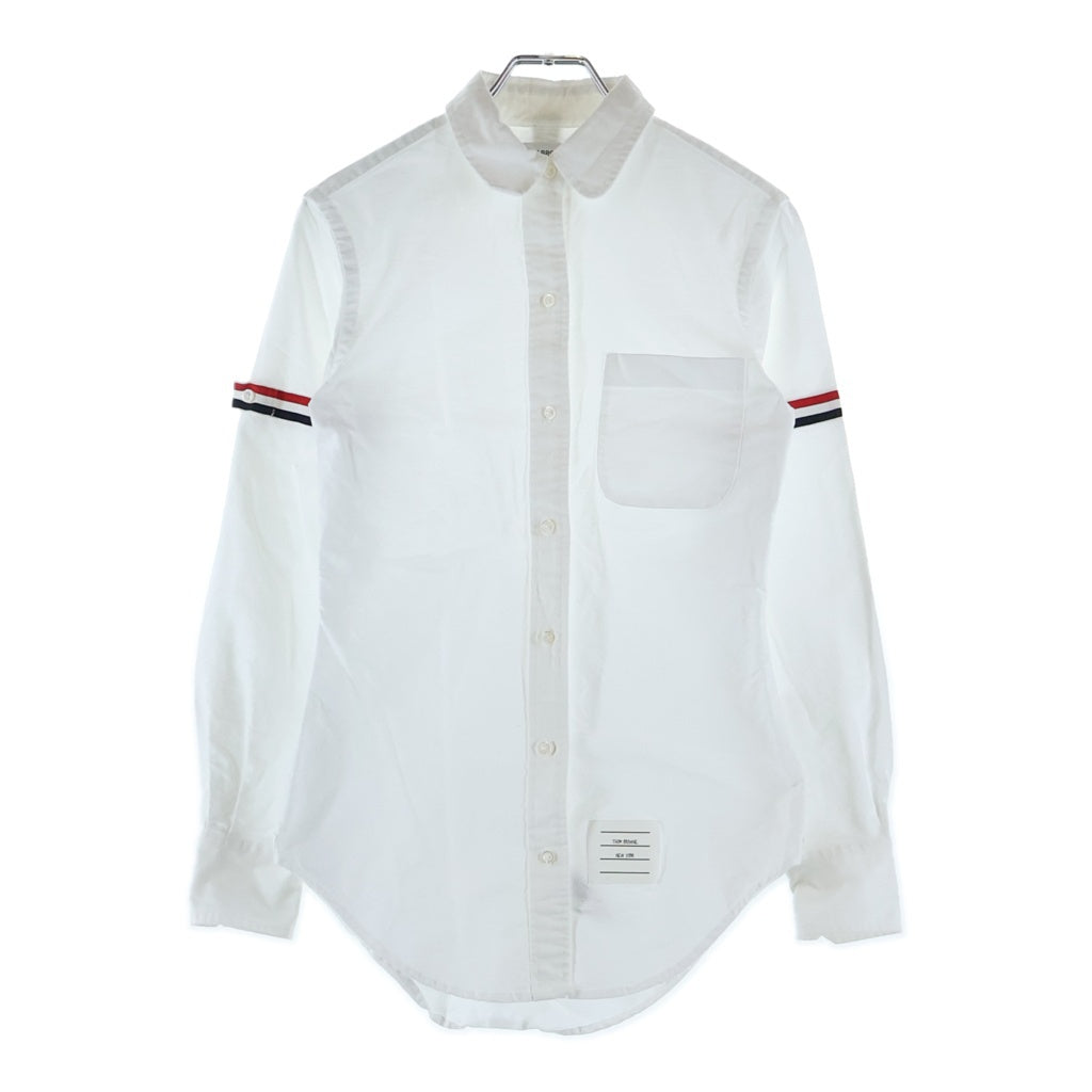 THOM BROWNE(トムブラウン) Tricolor Oxford L/S Shirt トリコロール オックスフォード 長袖シャツ ホワイト FLL019E-F0313 レディース