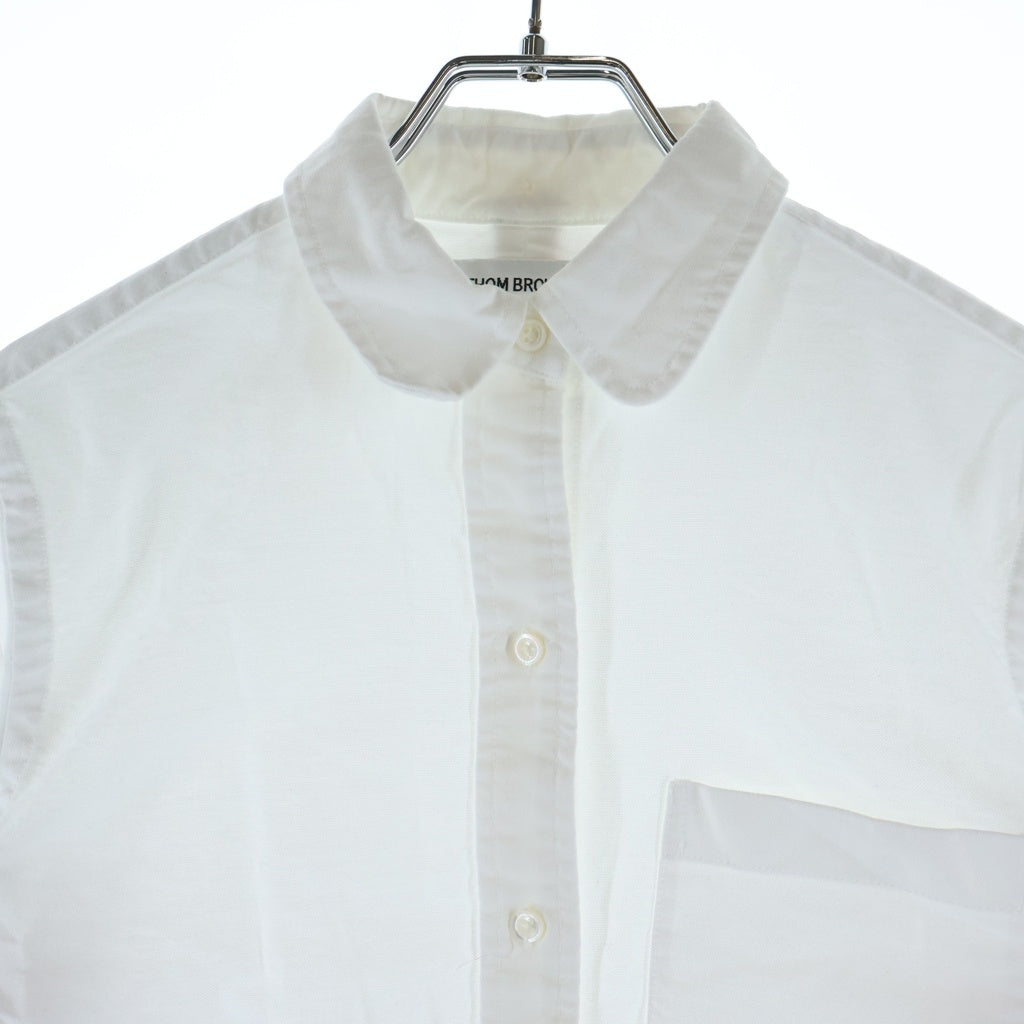 THOM BROWNE(トムブラウン) Tricolor Oxford L/S Shirt トリコロール オックスフォード 長袖シャツ ホワイト FLL019E-F0313 レディース